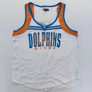 NFL Miami Dolphins Women's Tank Top - White, Blue, Orange